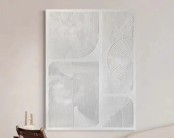 white textured wall art white textured painting White Arch gate Art White Minimalist Painting on Canvas Living Room textured painting canvas