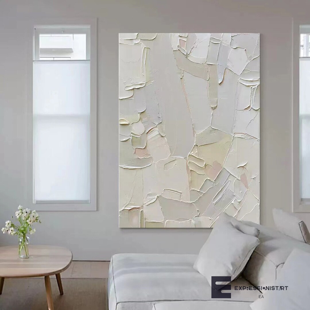 Beige and White Wall Art Beige and White Minimalist Art Beige and Grey