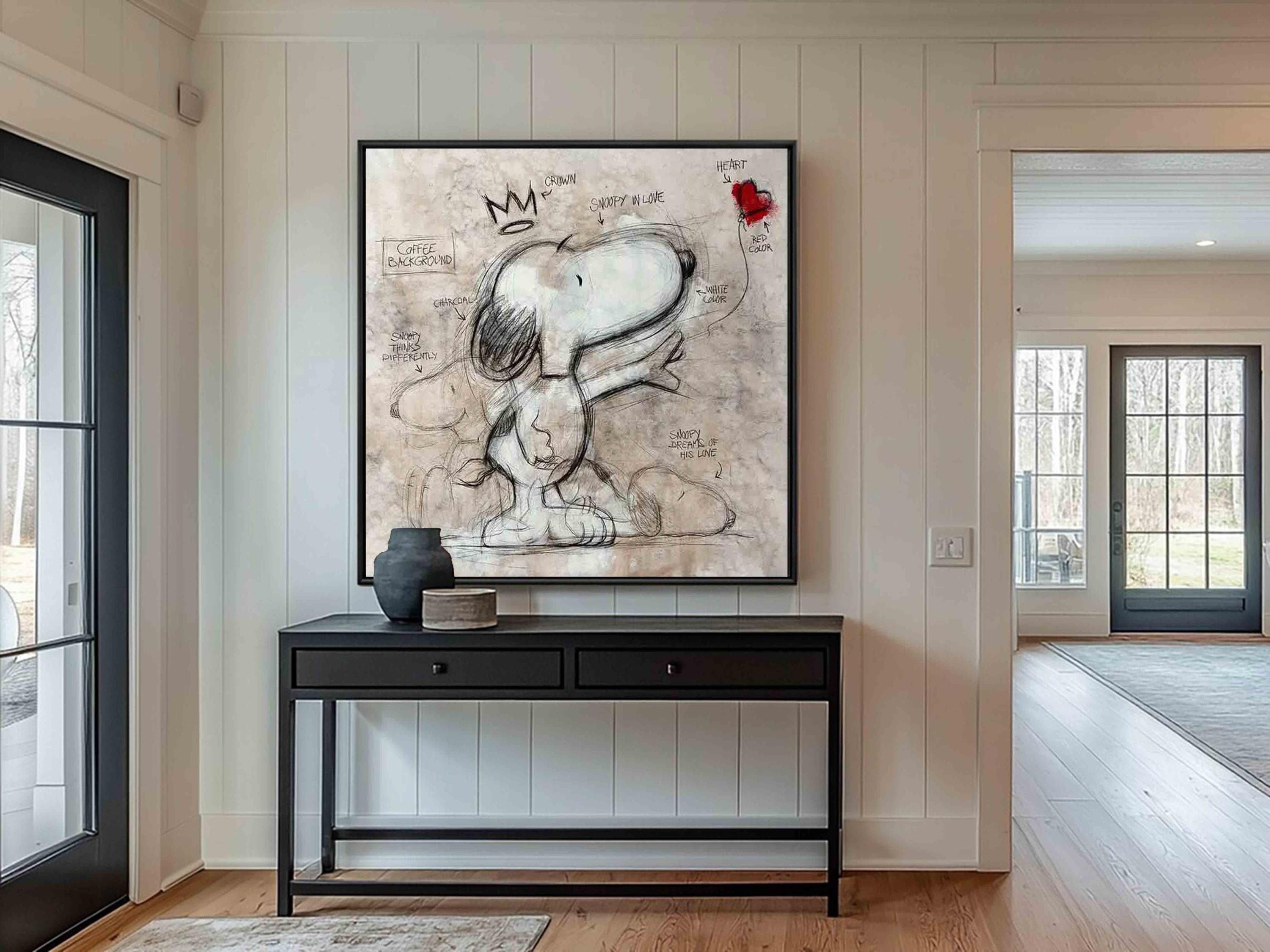 Modern Street Graffiti Art Abstract Graffiti Painting Large Snoopy 