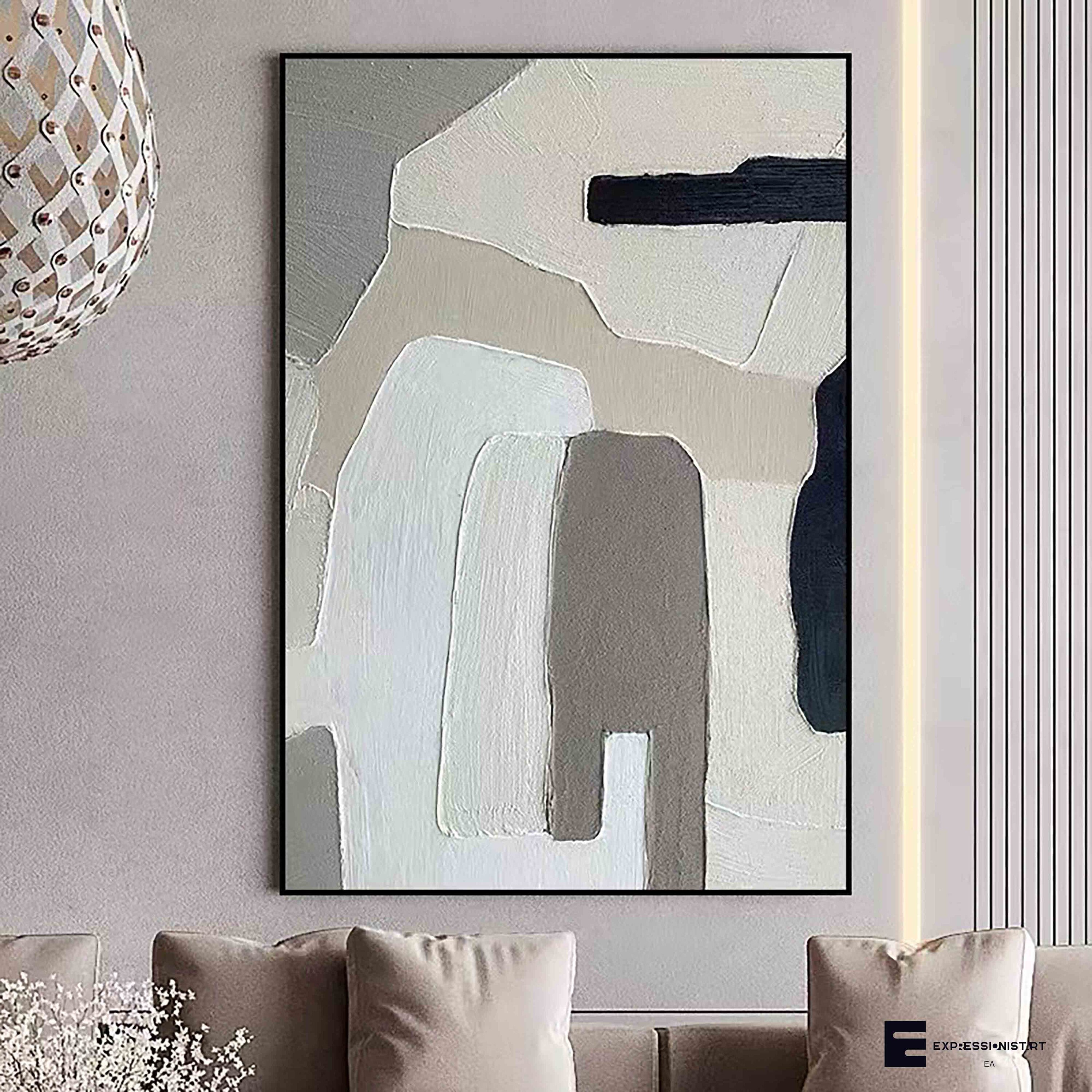 White Abstract Art Black and Grey Wall Art Grey Wall Art Black - Etsy