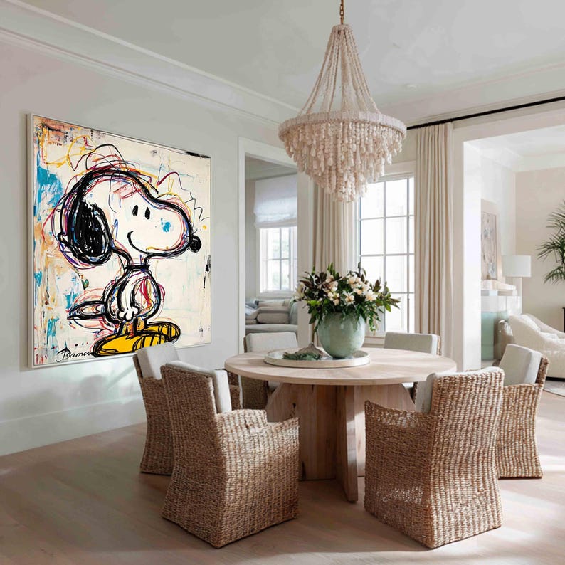 Abstract Graffiti Painting Large Snoopy Wall Art Graffiti Art Snoopy of ...