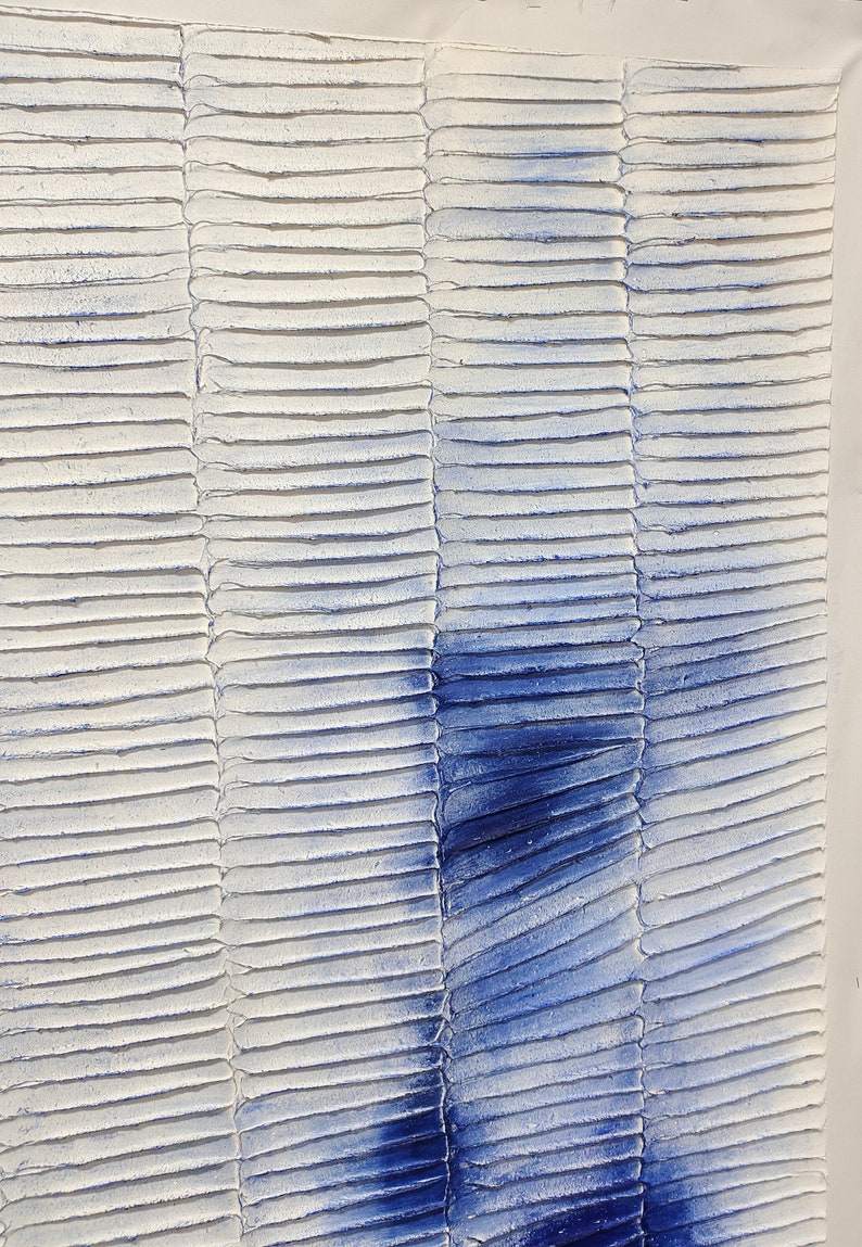 Blue Abstract Art Blue White Artwork Blue White Canvas Art Etsy