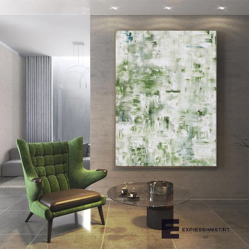 Sage Green Minimalist Wall Art Light Green Art Green Abstract Etsy