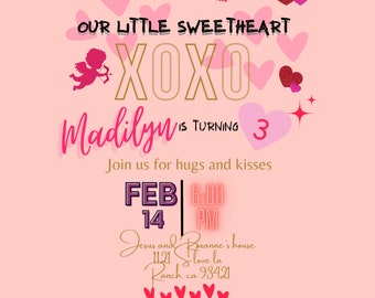 Invitación de cumpleaños de novia XOXO