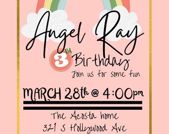 Invitación de cumpleaños del arco iris