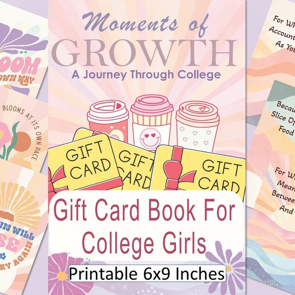 Printable College Gift Card Book 72 Pages For First Year Teen Girl, Open When Student Survival Kit Photo Album, Inspirational Group Gift