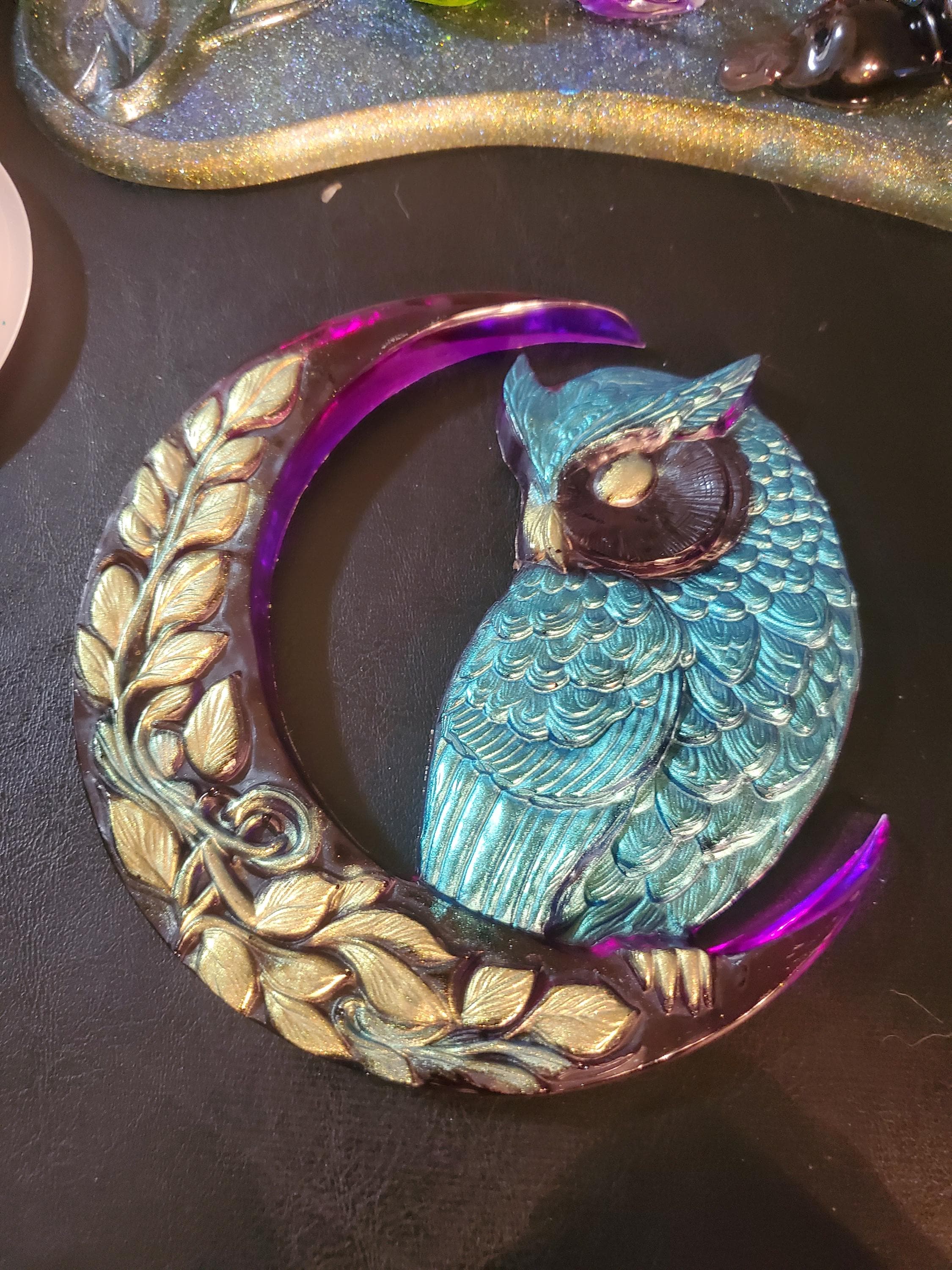 Owl on moon figurines - Etsy 日本