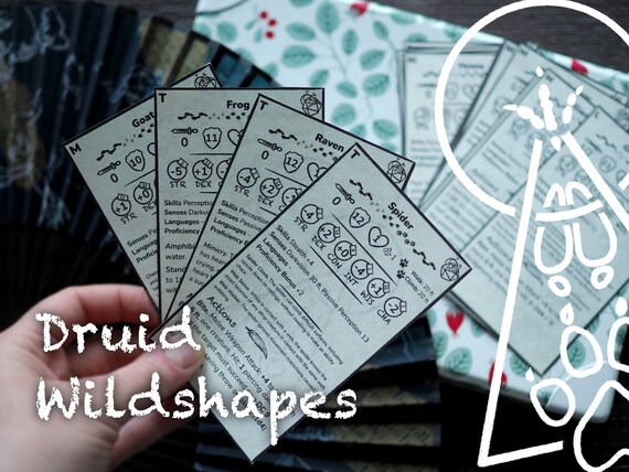 Druid Wild Shapes Cards Dnd 5e PDF All Beasts From Basic - Etsy Australia