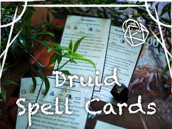Druid Spell Cards Dnd 5e PDF and Editable Document All | Etsy Australia