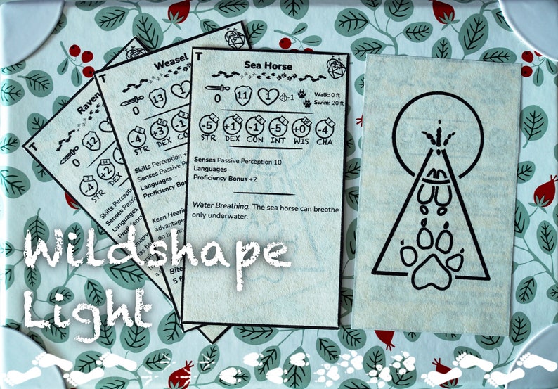 Druid Wild Shapes Cards Dnd 5e PDF All Beasts From Basic - Etsy