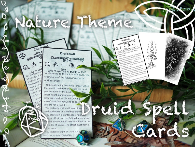 Druid Spell Cards Dnd 5e PDF and Editable Document Etsy