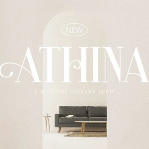 Athina - serif font, sleek font, modern font, display font, branding font, wedding font, classic font, feminine font, elegant font,