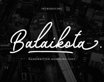 Balaikota - script, monoline, swash, font, handwritten, calligraphy, signature, logotype, design, branding, packaging, headline,