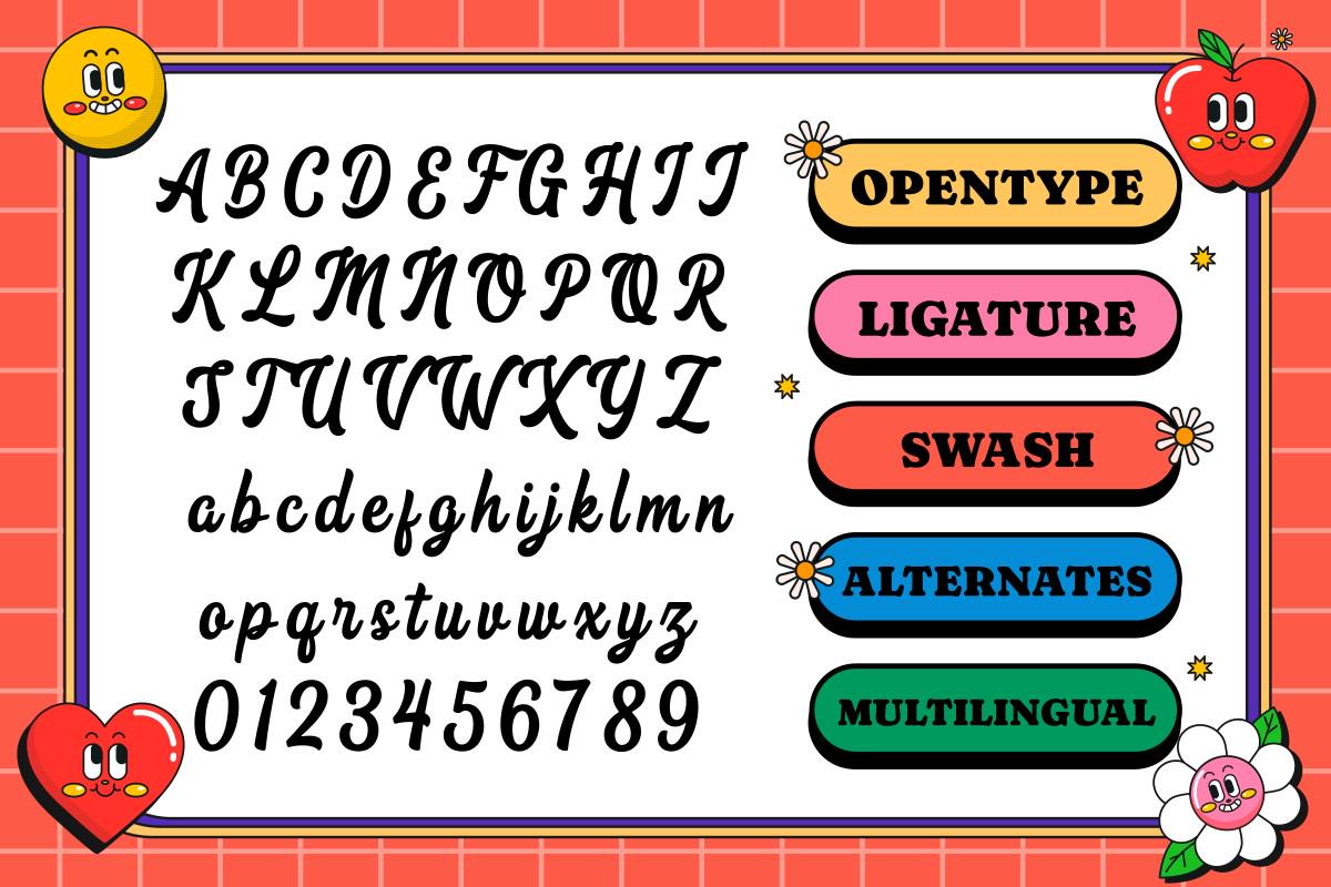 Vanderlin Retro Script Font: Groovy 60s 70s Style - Etsy