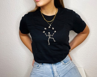 Camiseta de esqueleto, camiseta de Halloween, camiseta de esqueleto, camiseta de Halloween, camiseta de esqueleto vintage, camiseta vintage de Halloween, regalo de Halloween, otoño