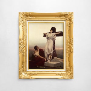Sankta Julia | Gabriel Von Max | Gotiskt viktorianskt religiöst martyrkonsttryck | Mörk romantisk korsfästelsemålning med död | Digital nedladdning