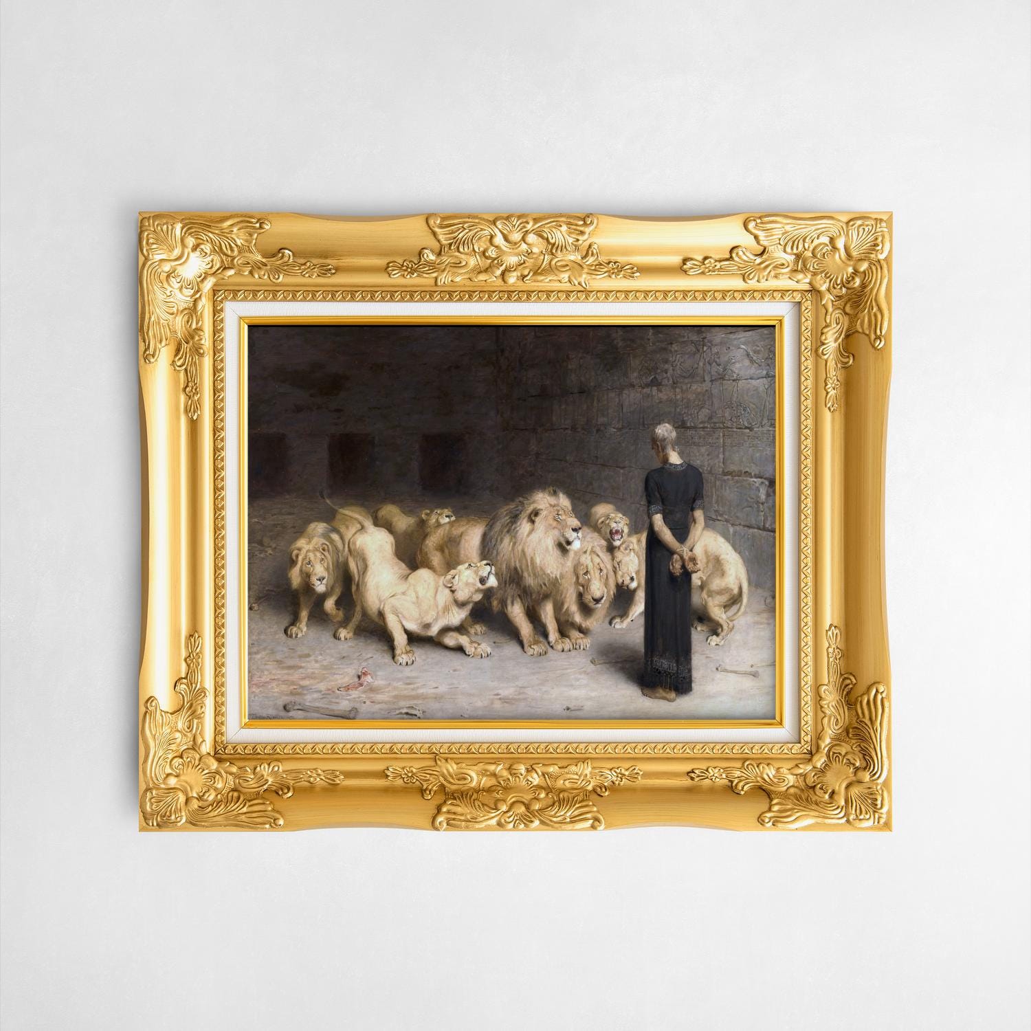 Daniel in The Lions Den 1872 by Briton Riviere Poster Art Prints Living Room Office Decor Modern Family Bedroom Decor Posters (08x12inch-No Framed