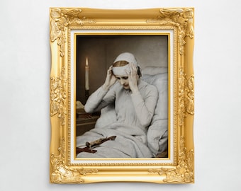 Die verzückte Jungfrau Anna Katharina Emmerich | Gabriel Von Max | viktorianischer religiöser Kunstdruck | Mystische Gothic Malerei | Digitaler Download
