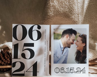 Minimalist Large Font Save the Date, Minimalist Save the Date, Photo Save the Date Invite, Simple Save the Date, Editable Template