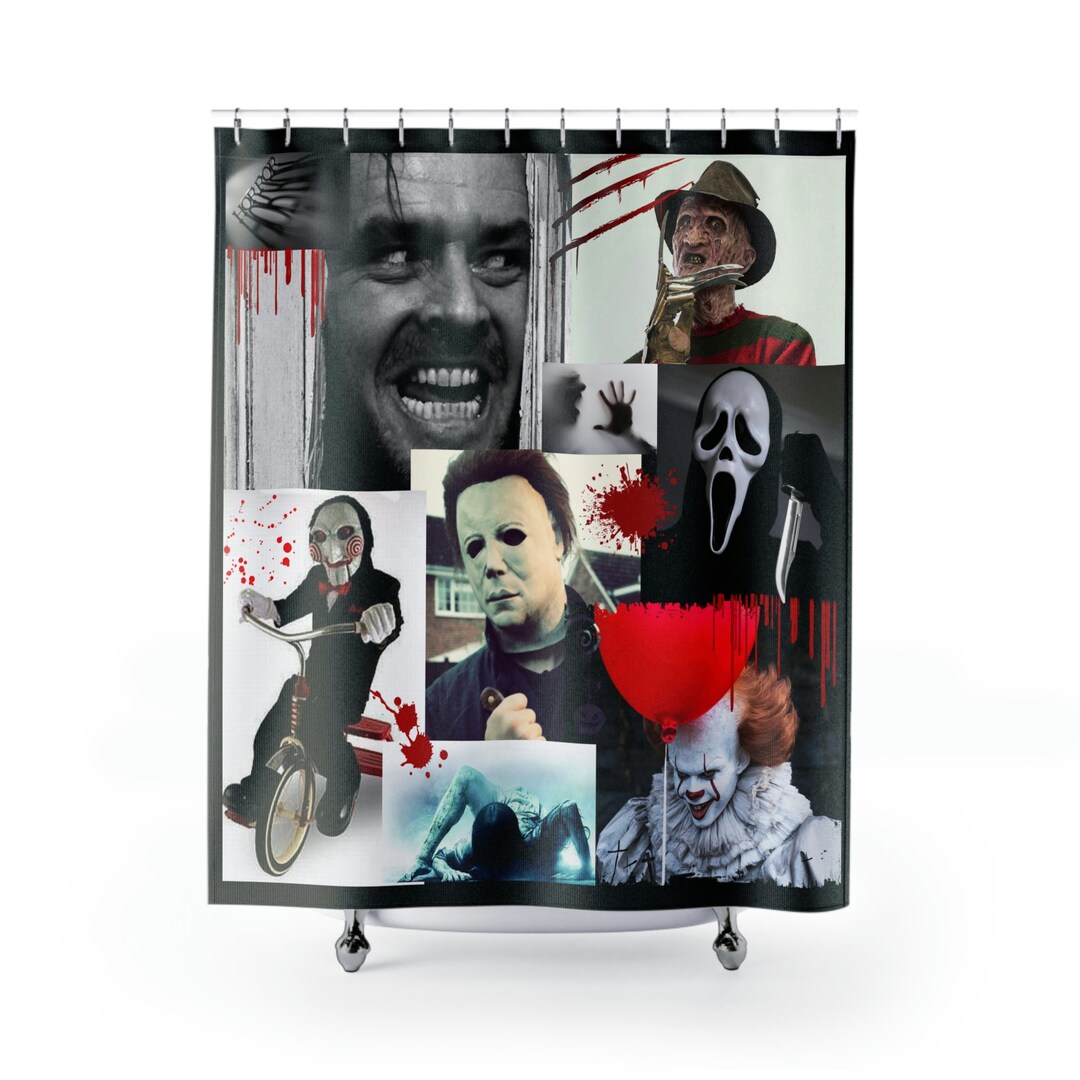 Horror Shower Curtain Scary Shower Curtain Horror Lover Etsy