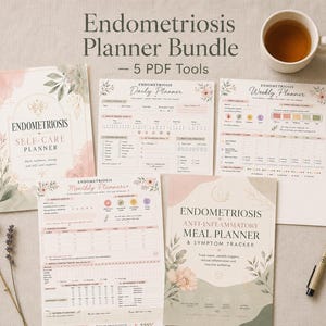 Endometriosis Planner Bundle Printable Daily Weekly and Monthly Symptom System
