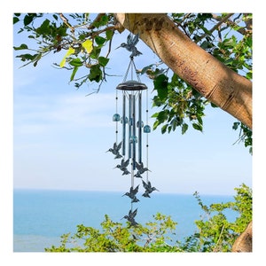 Minimalist WINDCHIME Hummingbird Outdoor Wind Chimes Spinner Suncatcher Home Decor Garden Backyard Summer Wedding Gifts for Her Mom Women