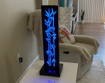 Black Bamboo LED Table Lamp