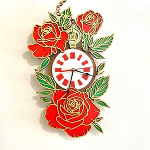 Red Rose Wall Clock - Etsy