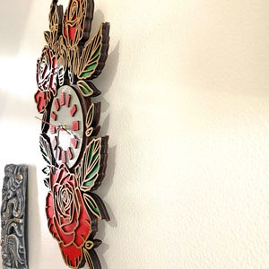 Red Rose Wall Clock - Etsy