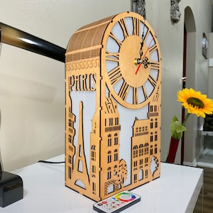 Paris City LED Lamp Clock