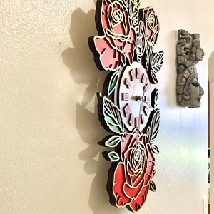Red Rose Wall Clock - Etsy