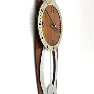 Modern Pendulum Silver/Brown Wall Clock