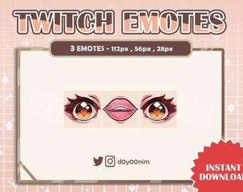 Twitch Meme Emote (3) | Brown Eyes, Fair Skin | Discord Emote | Emotes for Twitch, Discord, Youtube, Streamer, Vtuber