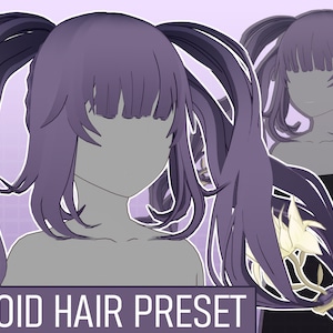 Alluring Twintail with Flowers | VRoid Hair Preset | Custom Item VRoid Studio | Ready-to-Use Hair Preset for Vroid Model