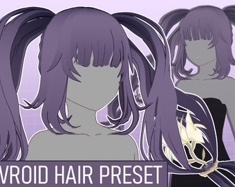 Alluring Twintail with Flowers | VRoid Hair Preset | Custom Item VRoid Studio | Ready-to-Use Hair Preset for Vroid Model