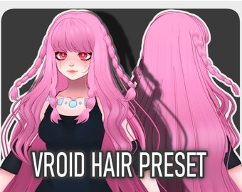 Long Wavy #1 | VRoid Hair Preset | Custom Item VRoid Studio | Ready-to-Use Hair Preset for Vroid Model