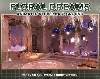 ANIMATED Floral Dreams Twitch Screen Overlays  l Vtuber Background l Stream screens