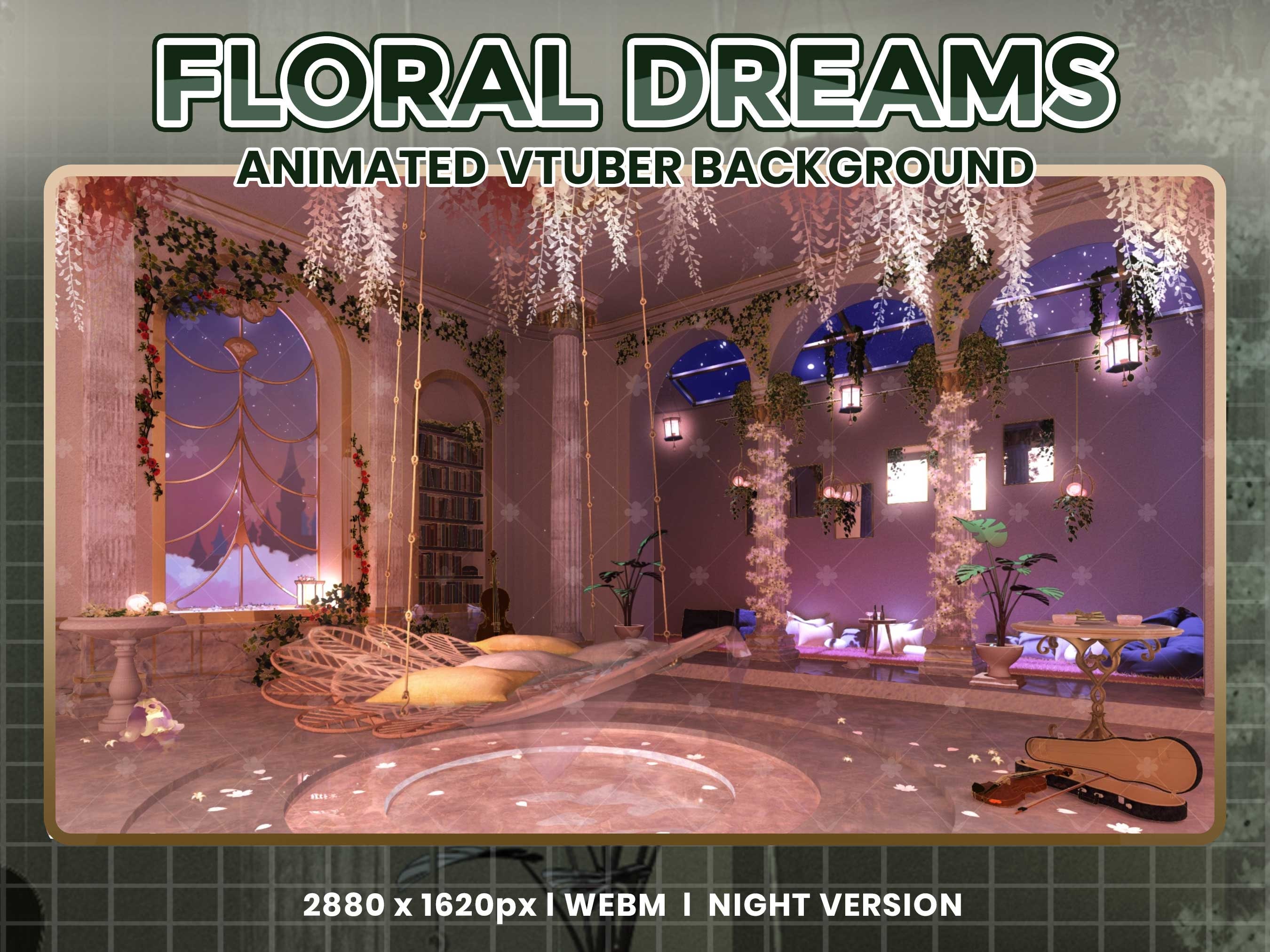 ANIMATED Floral Dreams Twitch Screen Overlays  l Vtuber Background l Stream screens