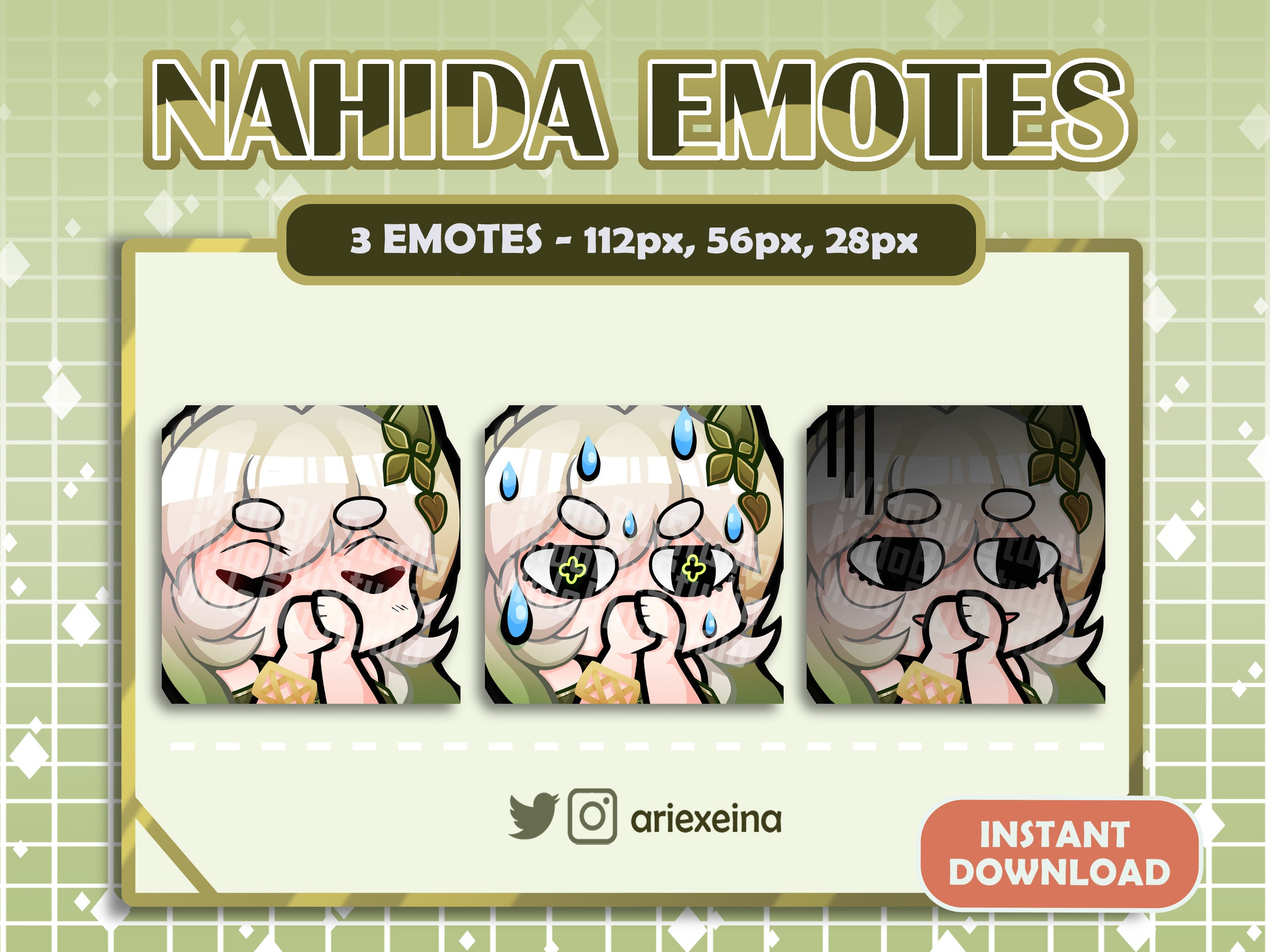 Kusanali Genshin Impact Emote Pray Pack Twitch Emote Discord Emote Cute