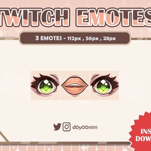 Twitch Meme Emote (3) | Green Eyes, Fair Skin | Discord Emote | Emotes for Twitch, Discord, Youtube, Streamer, Vtuber