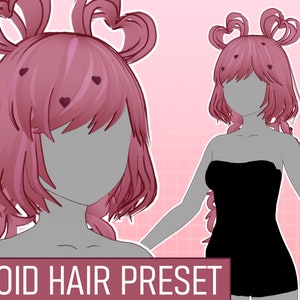 Love Twintail | VRoid Hair Preset | Custom Item VRoid Studio | Ready-to-Use Hair Preset for Vroid Model | Valentine's Day