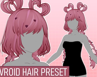 Love Twintail | VRoid Hair Preset | Custom Item VRoid Studio | Ready-to-Use Hair Preset for Vroid Model | Valentine&#39;s Day