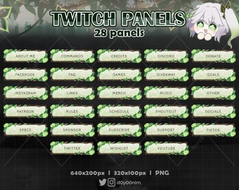 Twitch Panels Nahida-themed l Panels l Lofi Aesthetic | Overlay Pack l Streamer and Vtuber | Genshin Theme