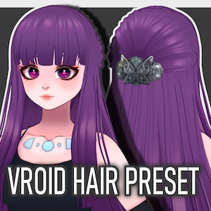 Fern Hairstyle | VRoid Hair Preset | Custom Item VRoid Studio | Ready-to-Use Hair Preset for Vroid Model