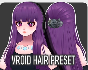 Fern Hairstyle | VRoid Hair Preset | Custom Item VRoid Studio | Ready-to-Use Hair Preset for Vroid Model