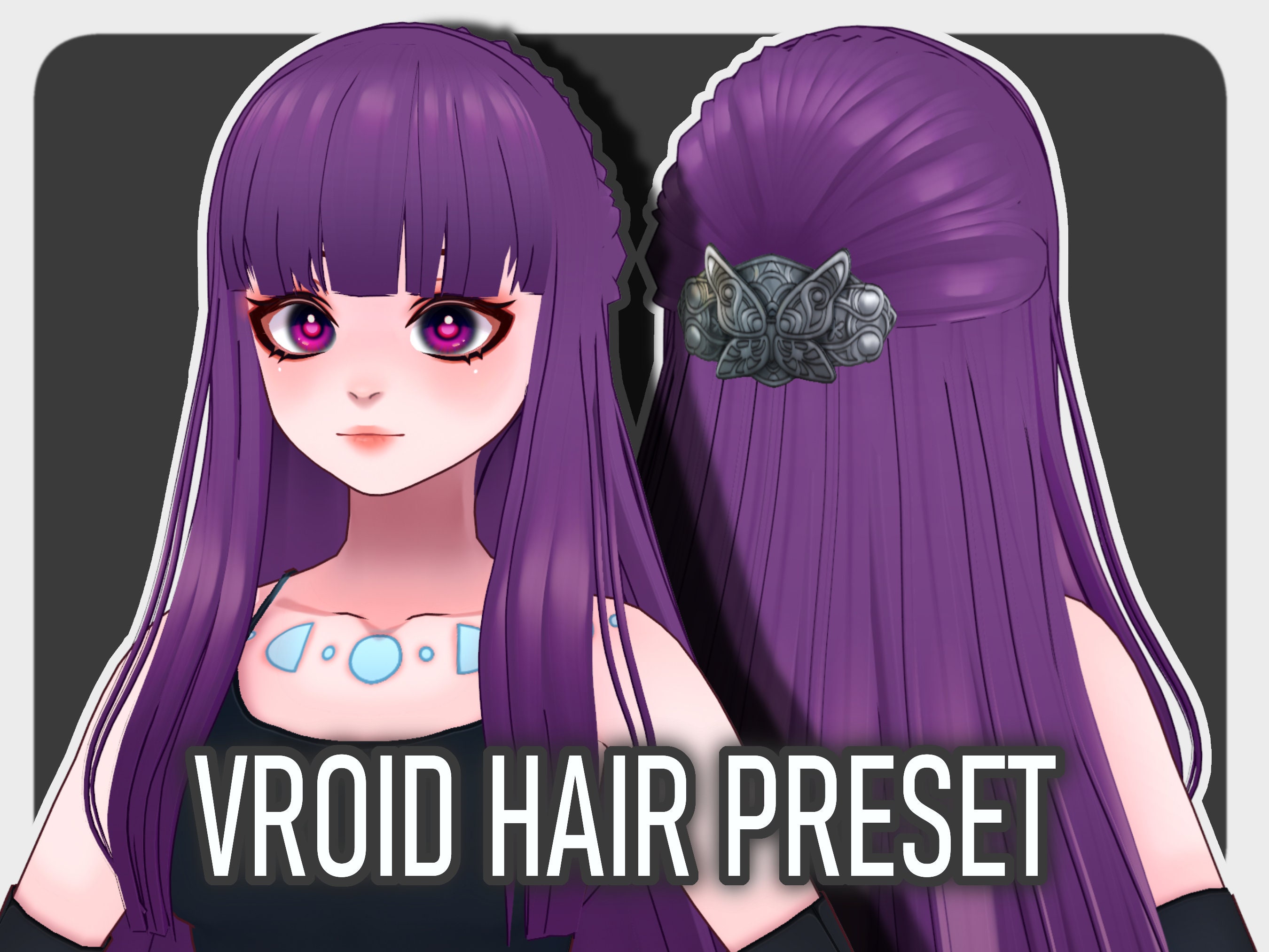 Fern Hairstyle | VRoid Hair Preset | Custom Item VRoid Studio | Ready-to-Use Hair Preset for Vroid Model