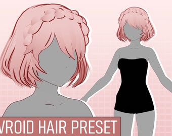 Lace Angel Braided Short Hair | VRoid Hair Preset | Custom Item VRoid Studio | Ready-to-Use Hair Preset for Vroid Model