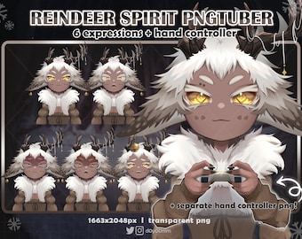 Reindeer Spirit PNGtuber l Premade PNGtuber | Vtuber Model | Vtuber Assets | Veadotube | Discord | Streamer and Vtuber