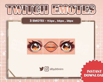Twitch Meme Emote (3) | Brown Eyes, Brown Skin | Discord Emote | Emotes for Twitch, Discord, Youtube, Streamer, Vtuber