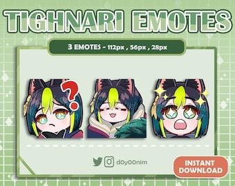 Tighnari Genshin Impact Emote Set (3) / Twitch Emote / Discord Emote / Leuke Tighnari Emotes voor Twitch, Discord, Youtube, Streamer, Vtuber